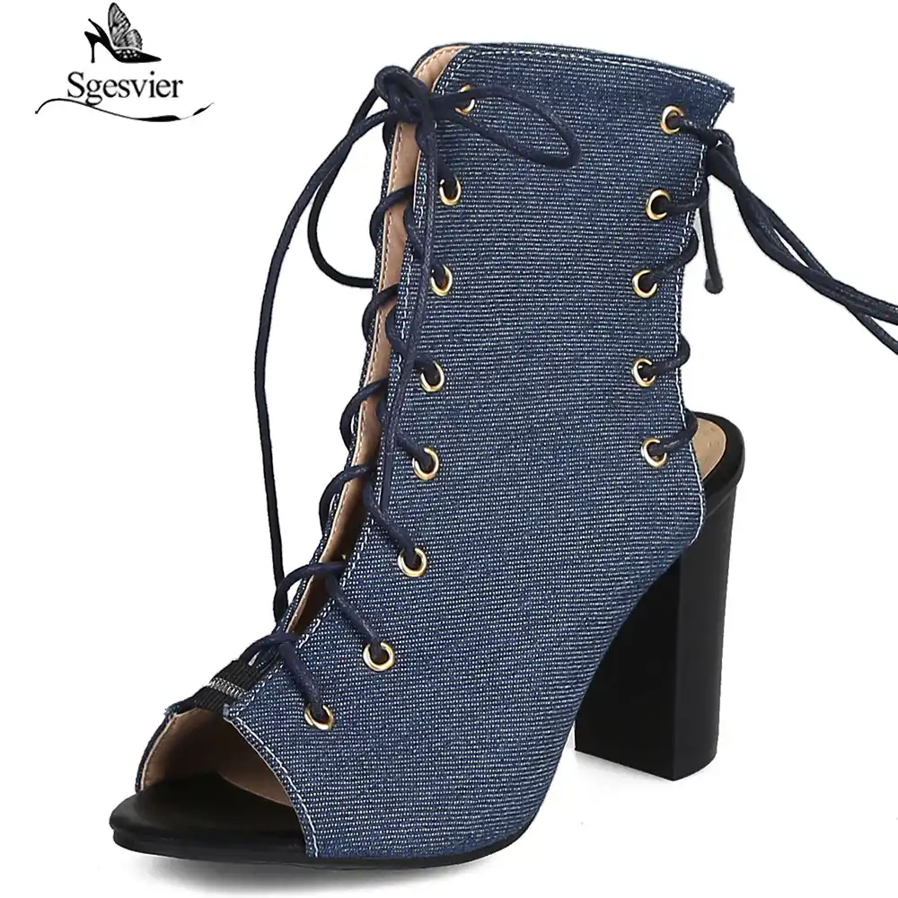 blue denim boots ladies