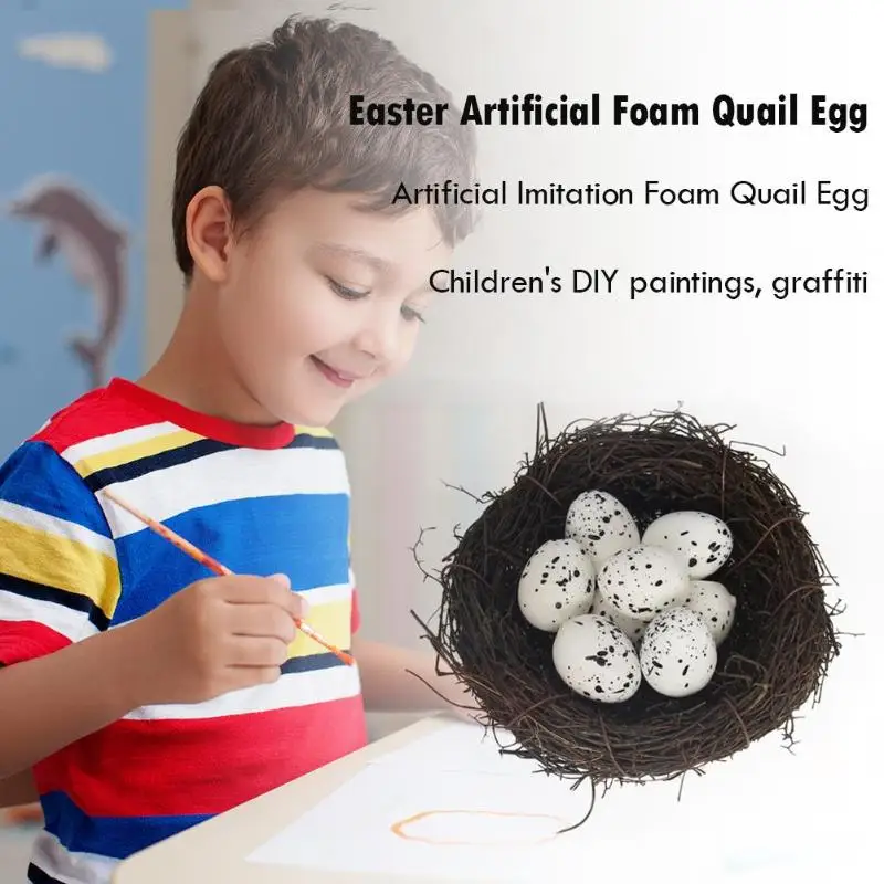 Easter Eggs Artificial Imitation Foam Quail Eggs Children Toy DIY simulation egg Painting Easter Egg educational toys for Child