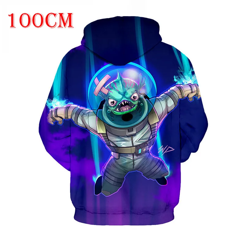 100cm-150cm Children Fleece Battle Royale Game 3D Printed Hoodies Streetwear Hip Hop Warm Hooded Men Hoodie FORTNITER for Kids