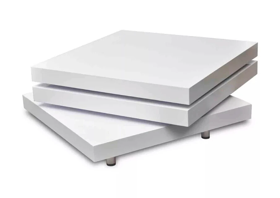 vidaXL Coffee Table Side Tables Furniture 3 Tiers Living Room Mesas De Centro Coffee Table High Gloss White Coffee Table Modern