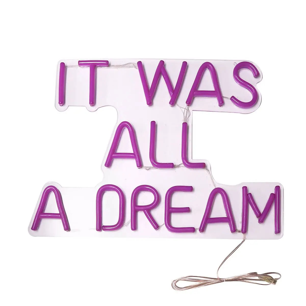 

It Was All A Dream Neon Sign LED Light Tube Handmade Visual Artwork Wall Decoration Commercial Lighting Colorful Neon Bulbs