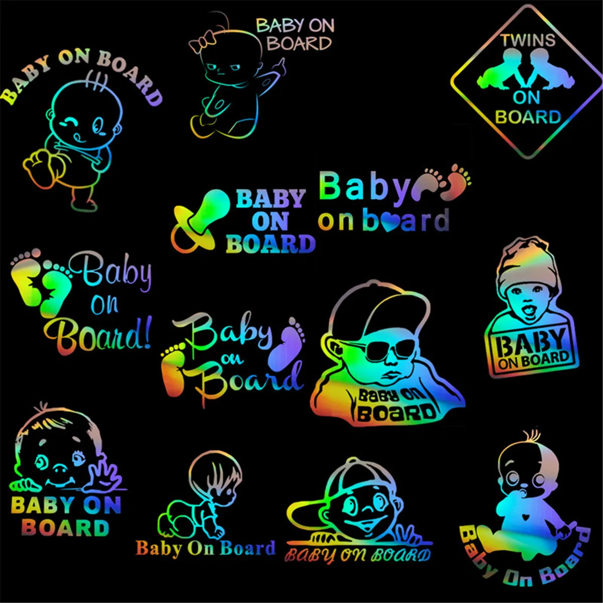 

Baby on Board Funny Sticker Car Window Bumper Truck Taxi School Bus Vinyl Decal