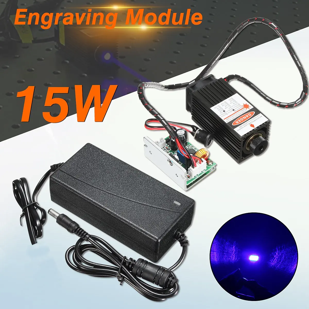 

15W Laser Head Engraving Module 450nm Blue Light Marking Engraver With TTL Modulation DIY Diode Metal Marking