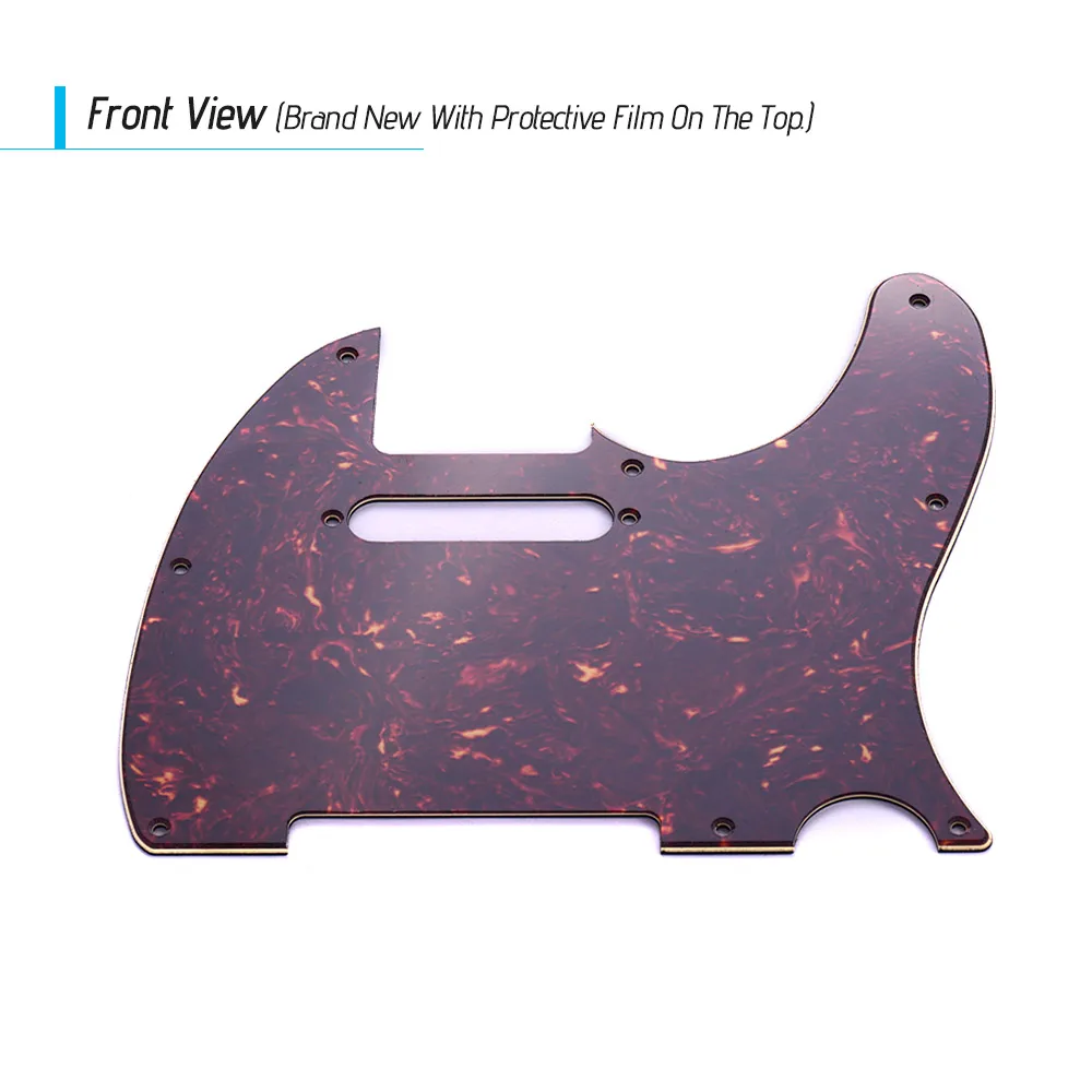 

3Ply Guitar Pickguard with Single Coil Pickup Hole for Telecaster Style Electric Guitar Brown Tortoise