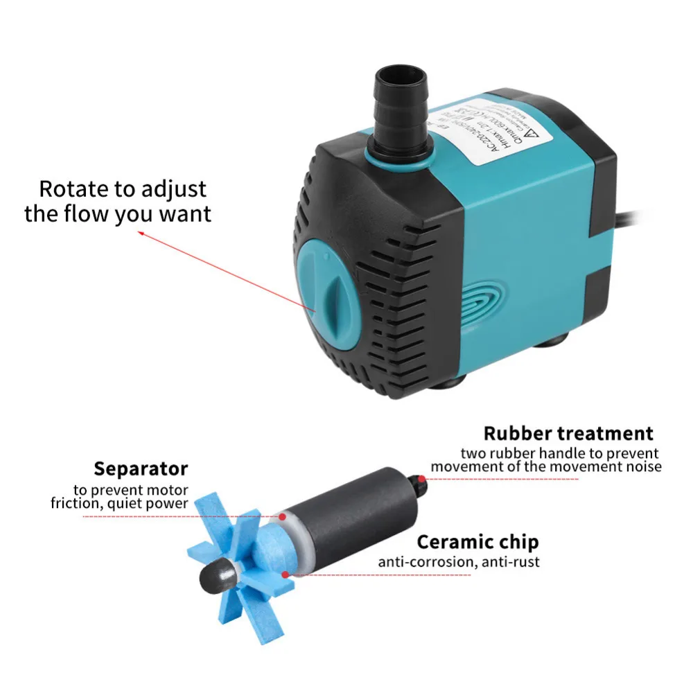 3/6/10/15/25W ультра-тихий погружной водяной насос фонтана фильтр Средний аквариум для рыбок аквариумный водяной насос микро погружной водяной насос