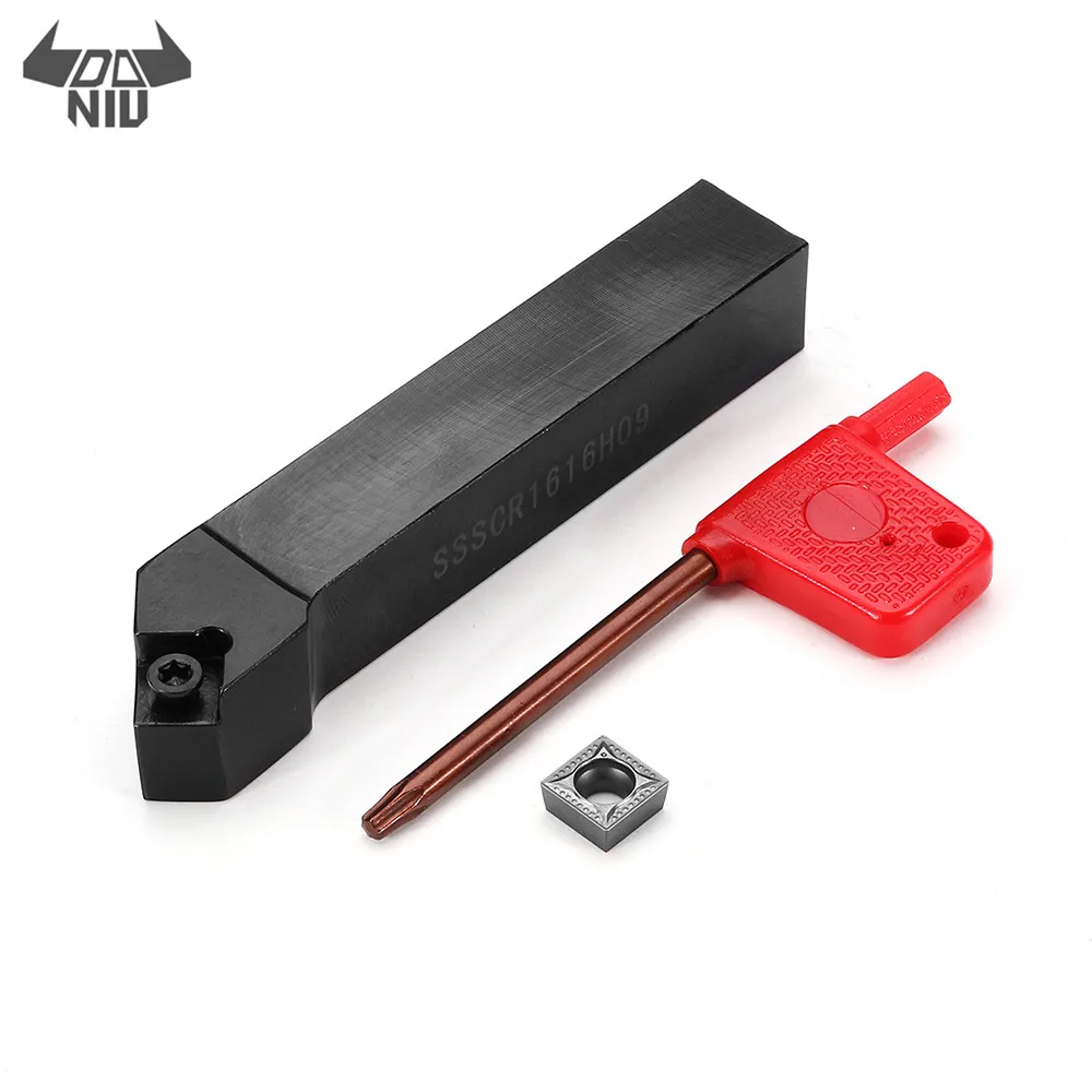 

DANIU SSSCR1616H9 Turning Tool Holder 45 Degree Lathe + 1pc SCMT09T304 Insert+T5 Wrench+ M4*10 Screws