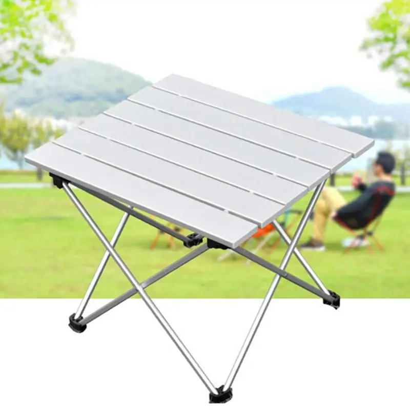 

New Portable Folding Aluminum Table Super Light Aluminum Table + Camping Picnic Bag Outdoor Camping Barbecue Fishing Accessories