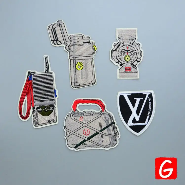 

GUGUTREE embroidery big outdoors patches watches patches badges applique patches for clothing DX-54