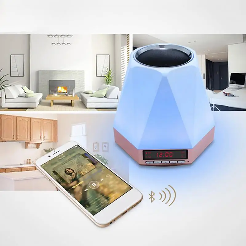 Bluetooth мини динамик домашний инновационный будильник с цветным светодиодный