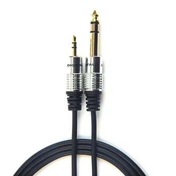 

3.5mm to 6.5mm Adapter Jack Audio AUX Cable for Mixer Amplifier Guitar Male 1m