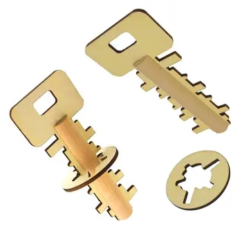 

Wooden Toy Unlock Puzzle Key Classical Funny Kong Ming Lock Toys Intellectual Educational For Children Adult