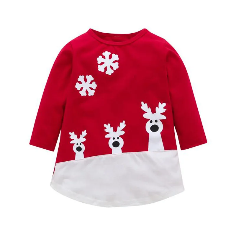 

Summer New Design Cartoon Deer Girls Dresses High Quality Child's Wear Toddler Girls Dresses Clothing Kids Dress