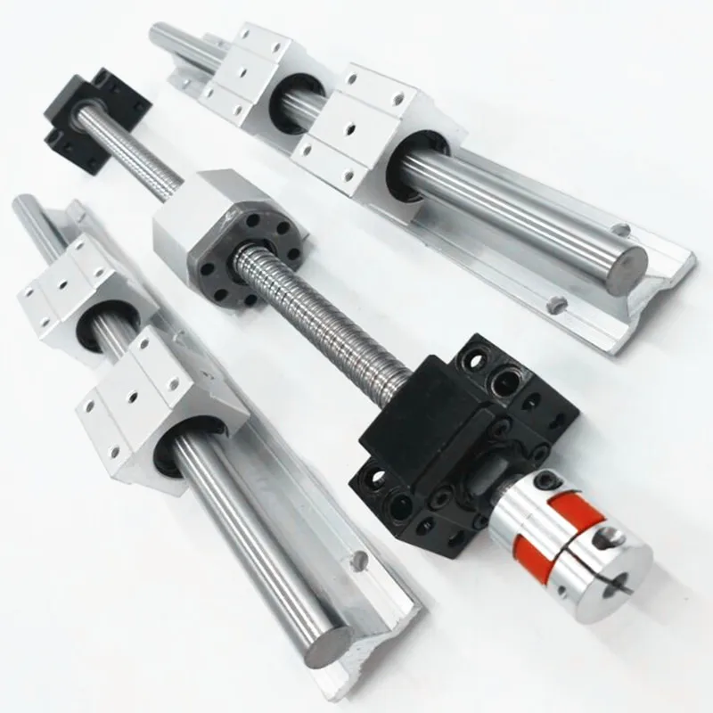 

2sets:SBR20 20mm linear rail guide with 4pcs SBR20UU linear bearing cnc router+1pcs ballscrew RM1605+3BKBF12+coupling+houding