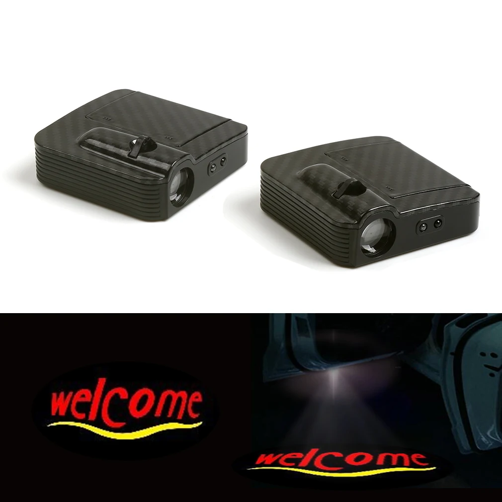 

New Wireless Red Welcome Courtesy Car Logo Door Ghost Shadow Laser Projector Light 12V Pair