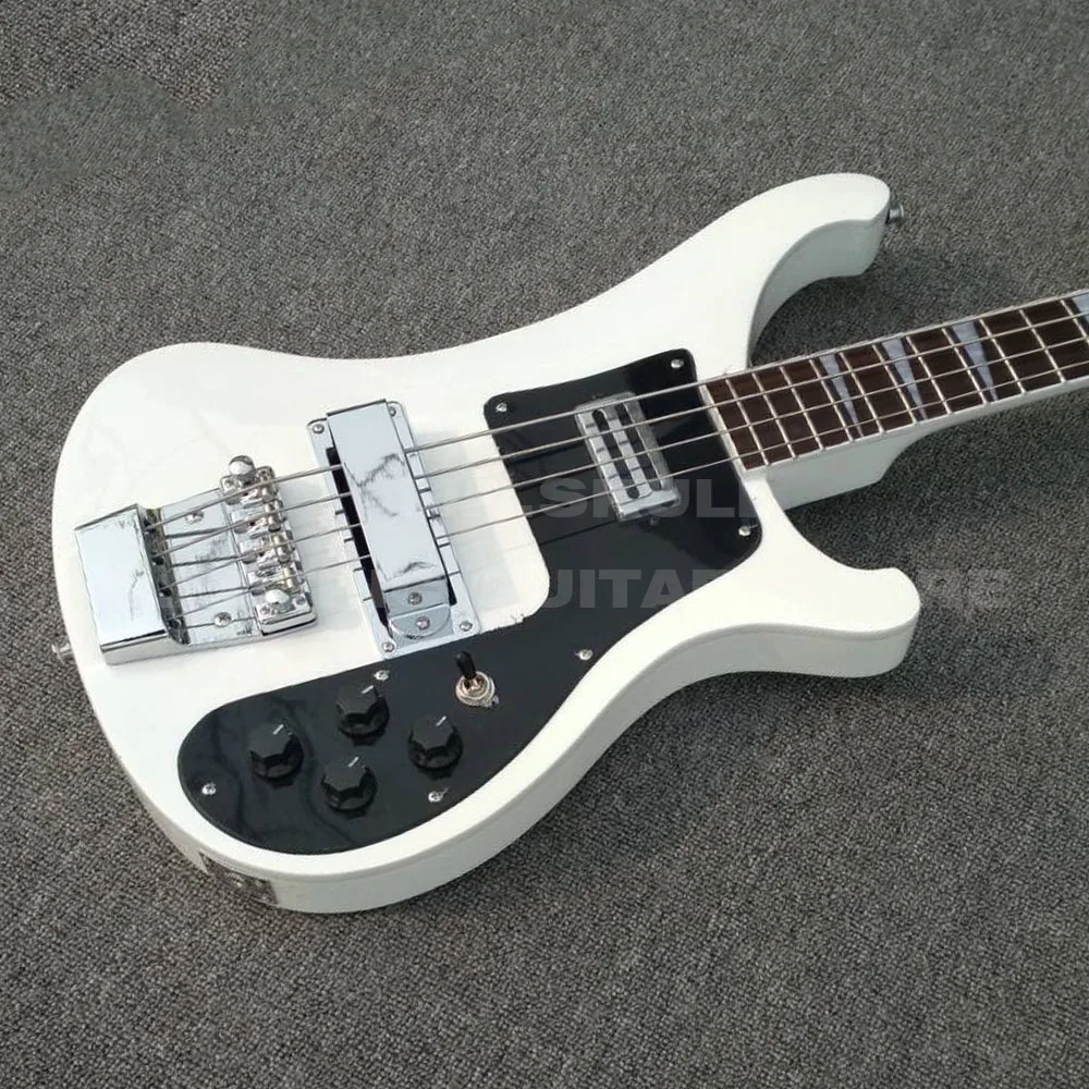 Ricken electric bass store высокое качество белая отделка backer 4003 бас индивидуальный логотип hardcase