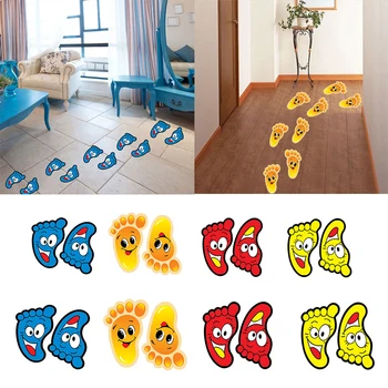 

Kindergarten Baby 2PCS/Set High Quality Ladder Cartoon Home Decoration Feeted Shape Children Cute Wall Stickers Footprints