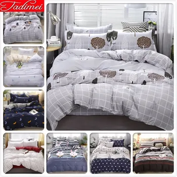 

Grey Plaid Duvet Cover 3/4 Pcs Bedding Set Adult Kids Bed Linen Single Queen King Size Bedspread 150x200 180x220 200x230 220x240