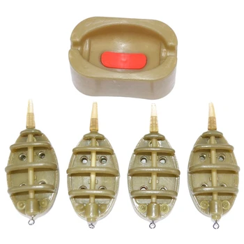 

Hirisi 4pcs Carp Fishing Feeder Tool Carp Lead Sinker Carp Fishing Feeder 15g 20g 25g 35g