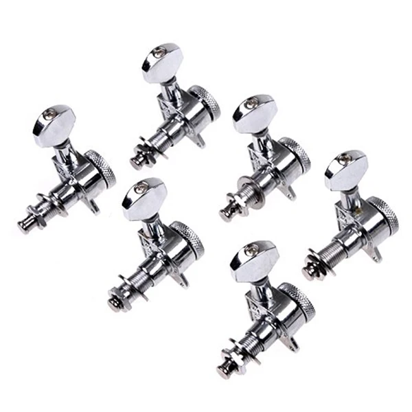 

1Set 6L Locking Tuning Pegs Machine Heads Chrome Fender Guitar Tuning Keys Replacement Guitar Accessories Parts