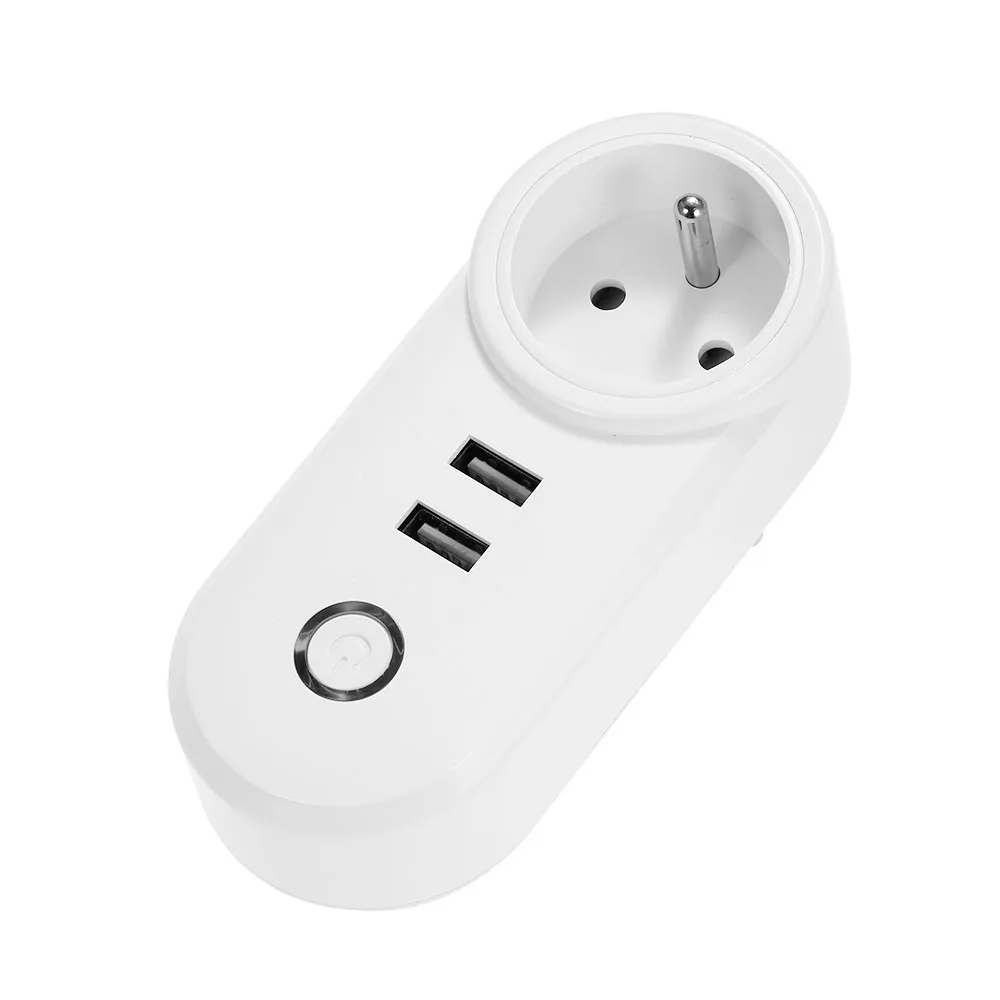 Умная мини розетка с Wi Fi штепсельная вилка Европейского типа E 2 * USB порта для