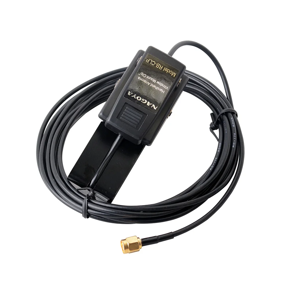 

NAGOYA RB-CLP Window Clip Mount RG-174/U 3m Cable SMA-Male Connector for walkie talkie Radio Antenna with SMA Female Connector