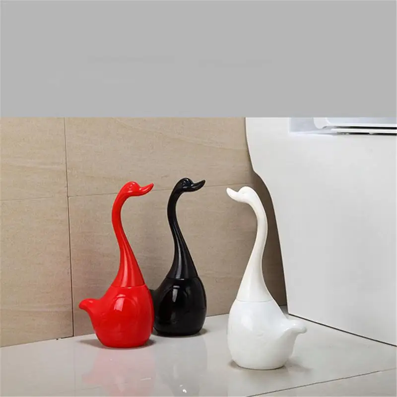 Innovative Swan Shape Toilet Brush Bathroom Accessories Ceramic Base Plastic Handle Cleaning Brush For Bathroom Home Hotel