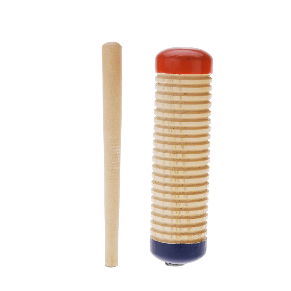 

Wooden Guiro Shaker Baby Kid Child Early Educational Musical Instrument Rhythm Beats Toy Tool Percussion with Mallet