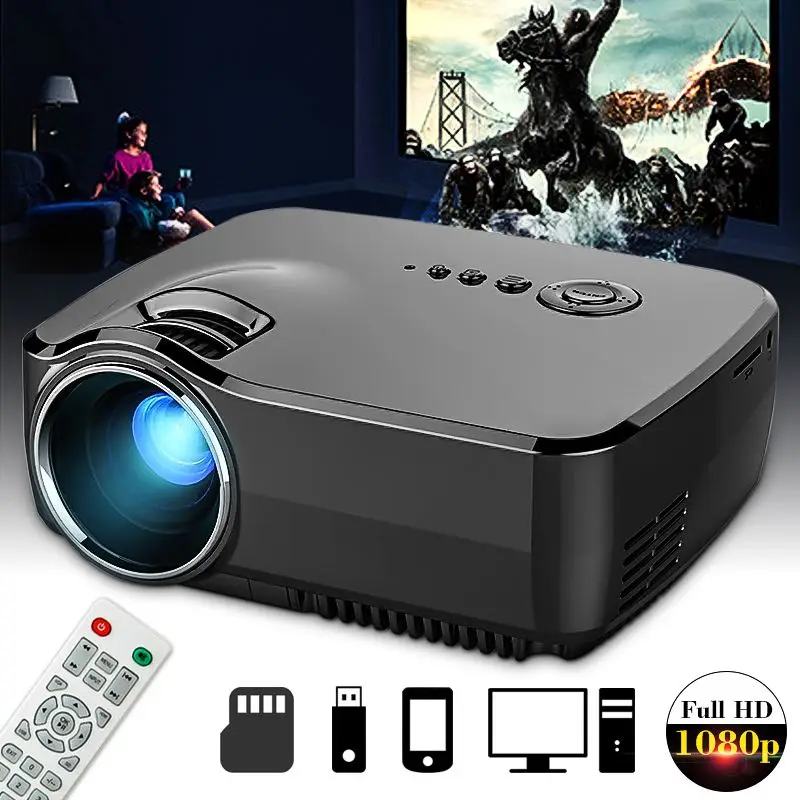 

GP70 LCD Portable LED Projector 1080P Full HD 1200 Lumen HDMI USB VGA TV AV Port Optional bluetooth Wireless WIFI Beamer Cinema