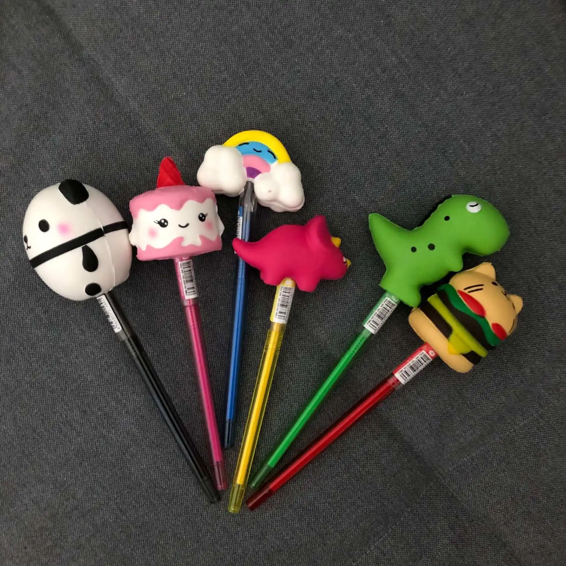 

Squishying Pen Cap Panda Dinosaur Cake Animal Slow Rising Jumbo With Pen Stress Relief Toys Student School Supplies Office Gift