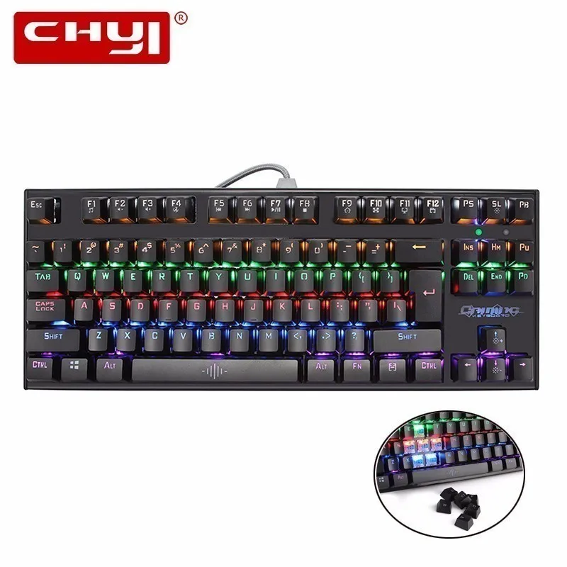 

CHYI Mechanical Gaming Keyboard Wired Backlit Game 87 Keys Professional Keypad Gamer For Overwatch LOL DOTA2 Esport