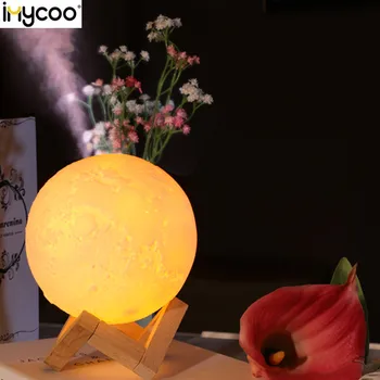 

IMYCOO New 880ML Air Humidifier 3D Moon Lamp light Essential Oil Diffuser USB Ultrasonic Humidificador Night Cool Mist Purifier