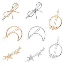 8 шт. заколки для волос в форме звезды, выдолбленные геометрические лунные узоры, металлическая заколка-бабочка, заколки для волос, заколки для женщин и девушек