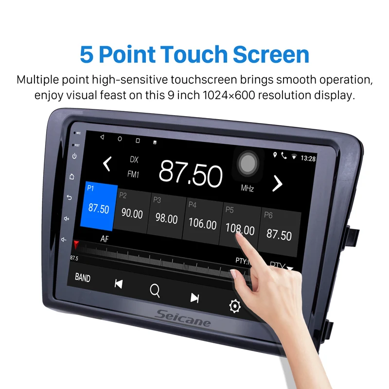 Top Seicane Android 8.1 Car AutoStereo 9 inch GPS Navigation Multimedia for 2012 2013 2014 2015 Volkswagen Santana Support 3G DVR 2