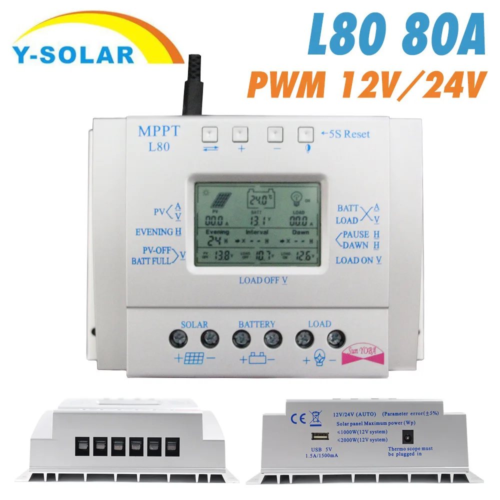 

A 12v / 24v L80 Light Volt Power Generation System Charge controlador Solar Energy Controller inversor