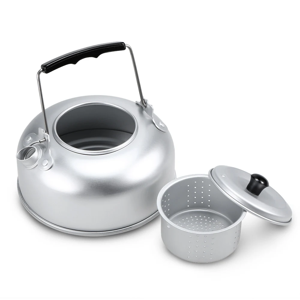 Портативный Открытый походный набор посуды легкий анодированный алюминиевый набор для приготовления пищи кастрюля чайника набор с ручкой