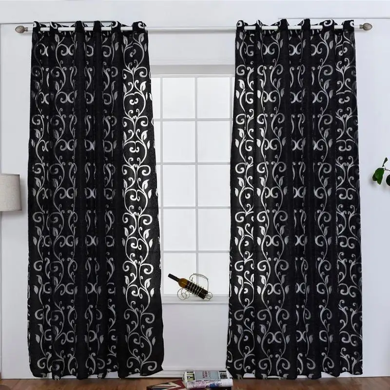 

3D Jacquard Yarn Punching Curtain Semi-blackout Solid Color Curtains Panel for Bathroom Window Living household Room Decoration