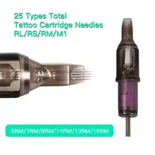 Новейшая 10 шт одноразовая стерилизованная Татуировка картридж иглы для полуперманентного макияжа татуировки машина 7RM/9RM/11RM/13RM/15RM-0-10