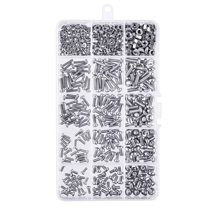 

Suleve MXST2 480Pcs M2.5/M3/M4 Torx Machine Screw 304 Stainless Steel Pan Head Bolt Nut Assortment for DIY Woodworking