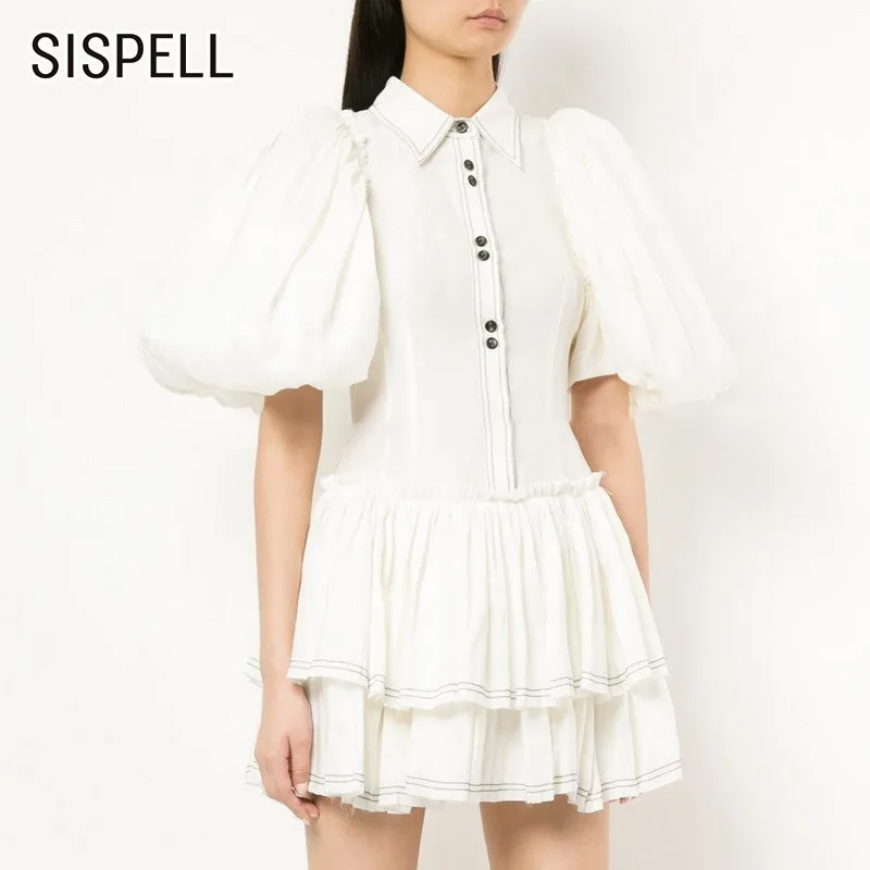 SISPELL однотонные трапециевидные платья женские 2019 модные новые винтажные летние