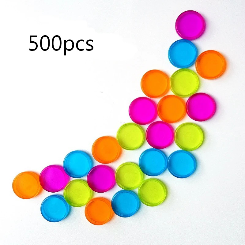 

500Pc Colored Plastic Disc Transparent Binding Ring Disc Mushroom Hole Disc-binding Book Binding Ring Loose Leaf Office Supplies