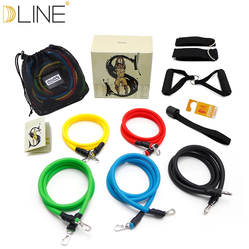 

dline 11pcs/set Pull Rope Fitness Exercises Resistance Bands Crossfit Latex Tubes Pedal Excerciser Body Training Workout Yoga