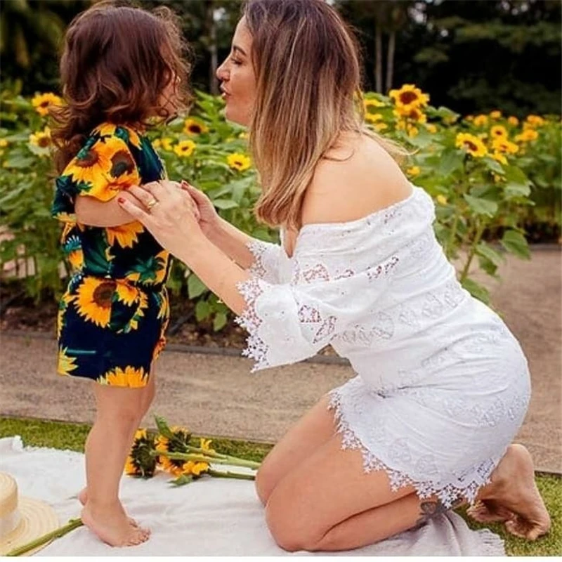 

Little Cute Baby Girls Sun flower Short Playsuits Kids Girl Short Sleeve Summer Rompers Jumpsuit Clothes Children Outfits 6M-4T