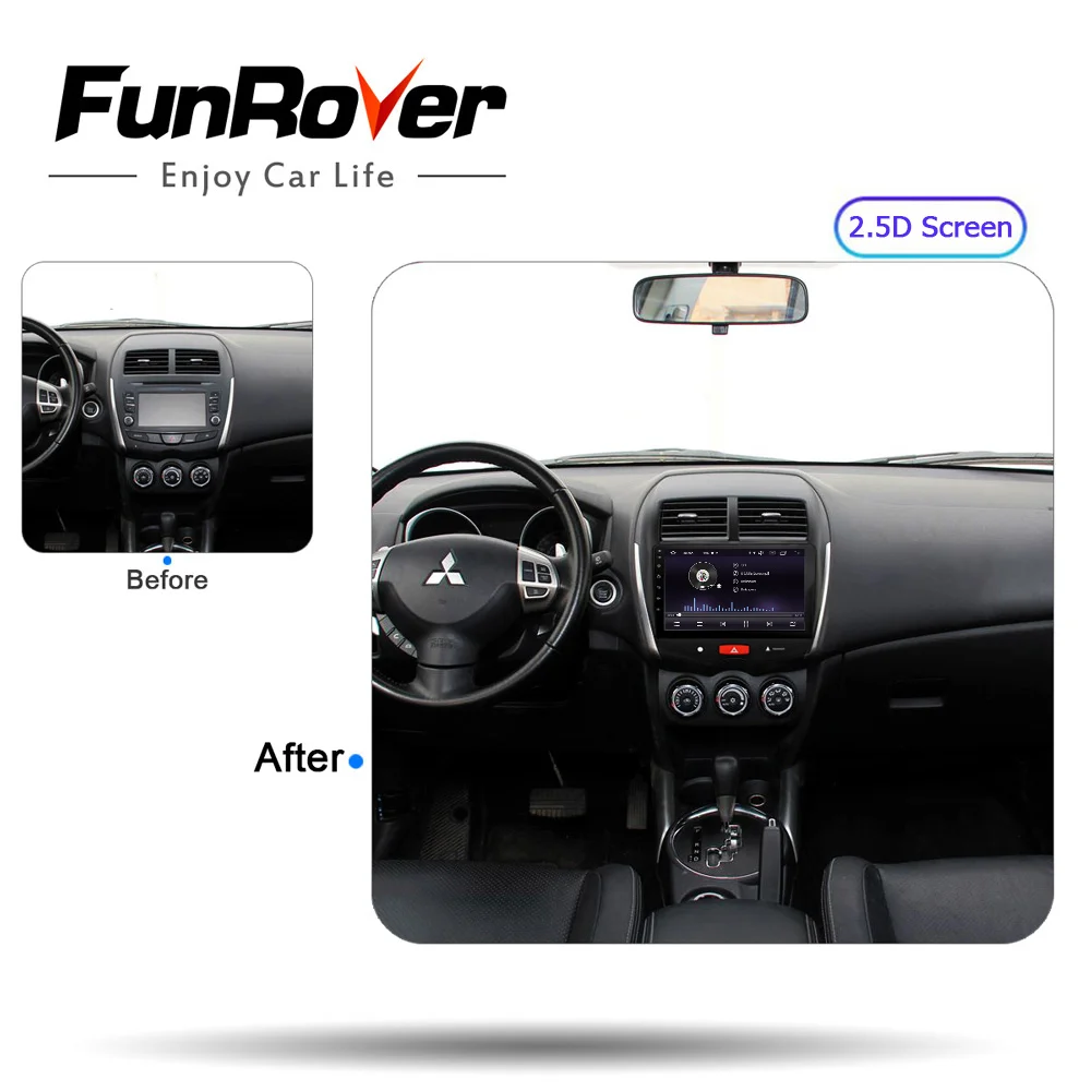 FUNROVER 2G+ 32G android 9,0 автомобилей Радио мультимедийный плеер для Mitsubishi ASX peugeot 4008 Citroen C4 Стерео dvd gps-навигация с rds