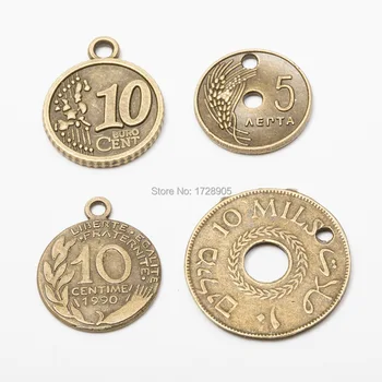 

Coin Charm European Ancient 10 BURO cent Centime 10 pcs 25 mm 23 mm Antique Bronze Metal Pendants pendientes for Jewelry