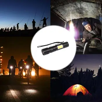 

SOLLED LED Telescopic Focusing Flashlight USB Charging T6+COB Lamp Beads Powerful Outdoor Torch Light
