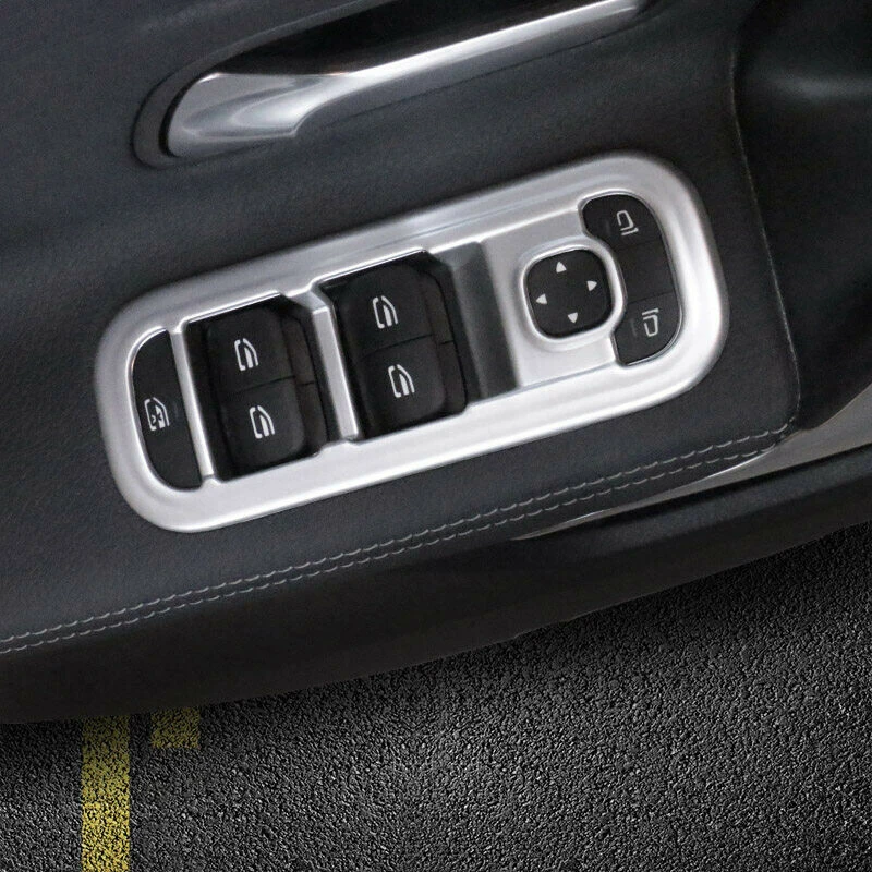 

4 Pcs Car Inner Window Button ABS Cover Frame For Mercedes-Benz A-class W177 2019 Decorative Frames