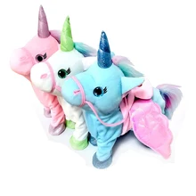 35 см Электрический ходячий единорог, плюшевая игрушка, чучело, куклы, Электронная музыкальная игрушка единорог для детей, рождественские подарки, 5 цветов
