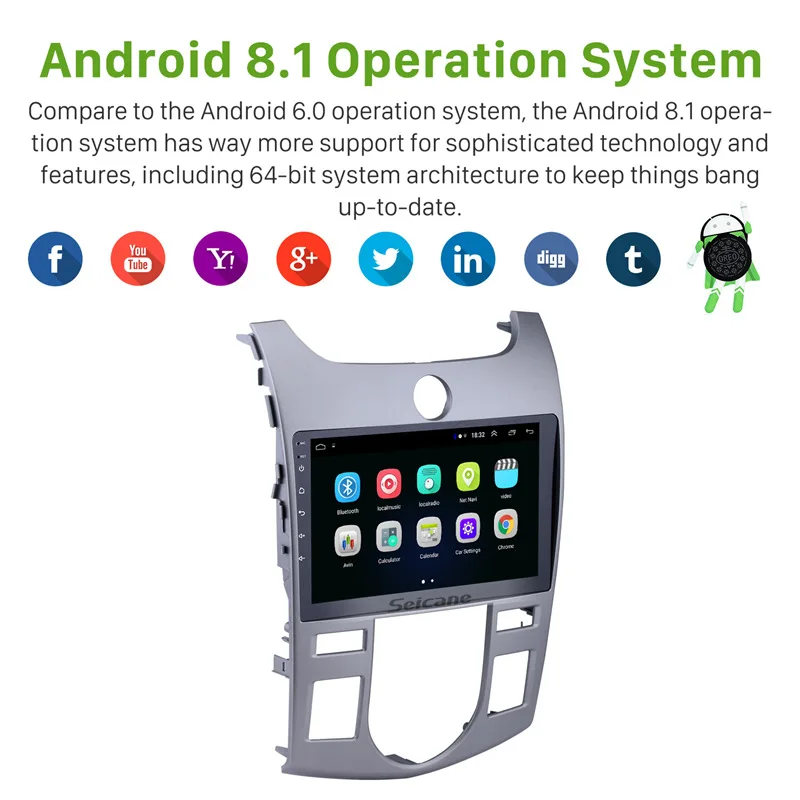 Best Seicane Android 8.1 9 Inch 2Din Car Radio Tochscreen GPS Multimedia Player Head Unit For KIA Forte(AT) 2008 2009 2010 2011 2012 1 Best Seicane Android 8.1 9 Inch 2Din Car Radio Tochscreen GPS Multimedia Player Head Unit For KIA Forte(AT) 2008 2009 2010 2011 2012 1