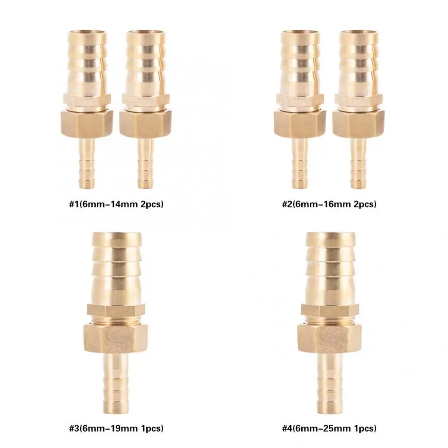 

brass 6mm-14/16/19/25mm Brass Fitting Hose Barb Tail Reducer Reducing Plug Connector pipe connection Discount