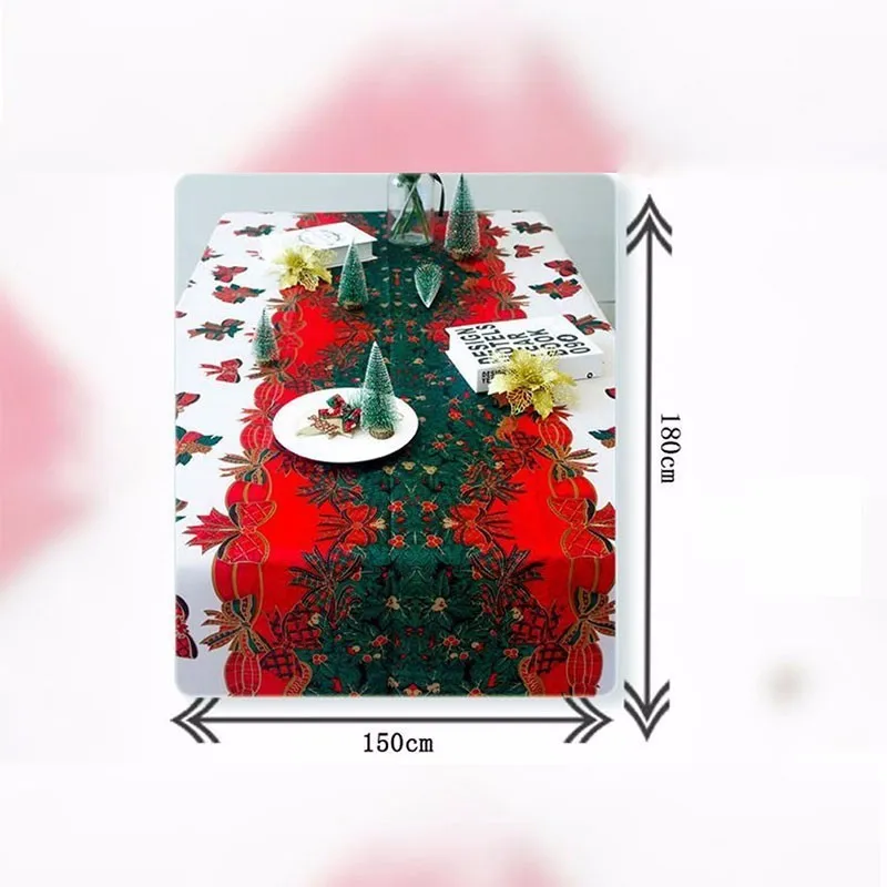 New Year Christmas Tablecloth Kitchen Dining Table Decorations Home Rectangular Party Table Covers Christmas Ornaments 150x180cm New Year Christmas Tablecloth Kitchen Dining Table Decorations Home Rectangular Party Table Covers Christmas Ornaments 150x180cm